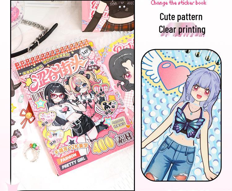 Y2K Retro Dreamcore Verkleidungs-Stickerbuch für Kinder: DIY-Mädchen-Verwandlung & Dekoration