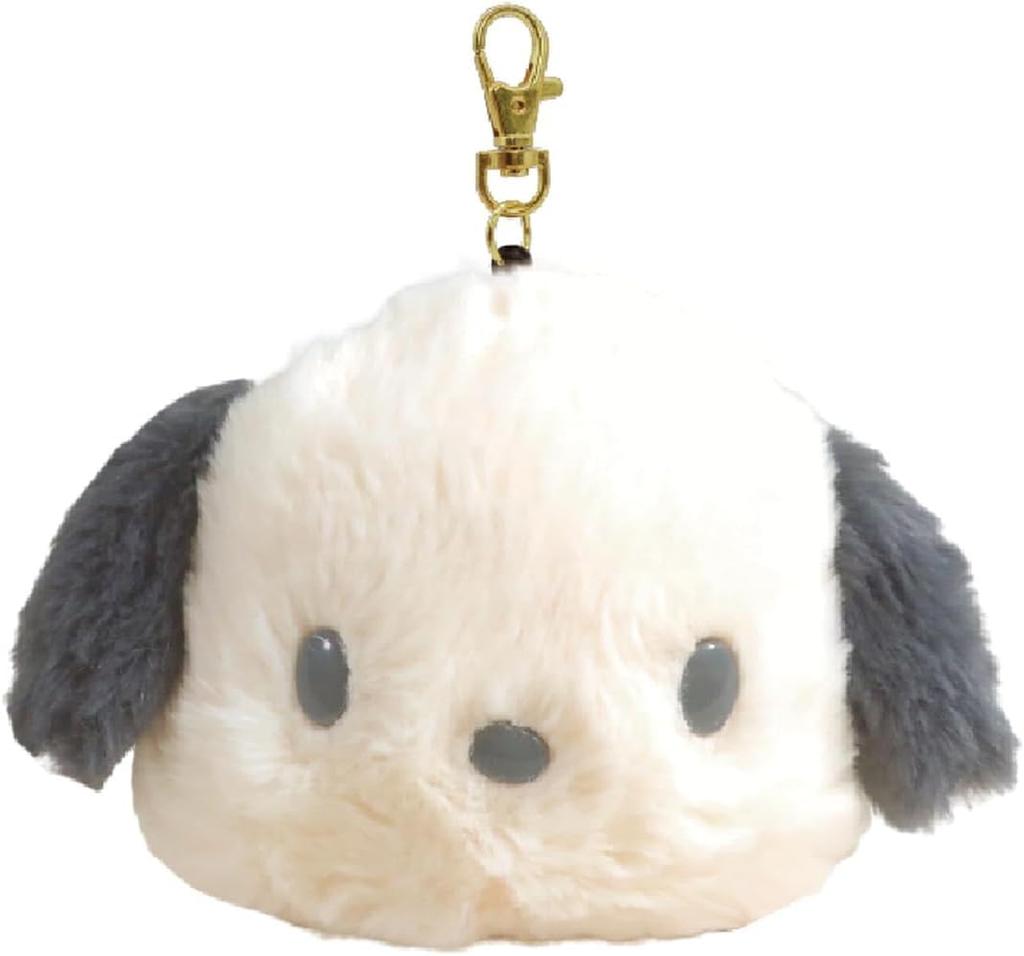 Pochacco Face Pass Case with Plush Toy Set Reel, (Pass Case, Ring)