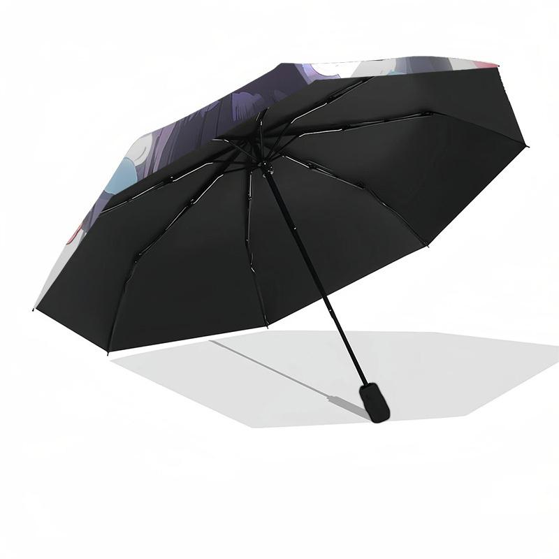 1pc Floral Decorative Automatic Opening Umbrella with 8-Bone Iron Frame - Portable Folding Design for Outdoor Use, Perfect Gift for Fans, Travelers, D