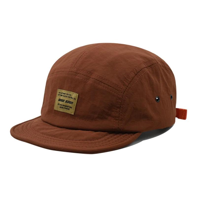 Fashion 5 Panel Baseball Cap Snapback Caps Quick-drying Flat-brimmed Hat for Men Women Adjustable Summer Casual Sunscreen Hats