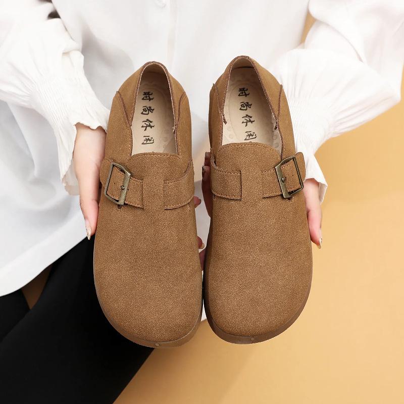 

Wear Birkenstocks 2025 one-pedal single shoes with heels, new Baotou casual spring and autumn women s shoes, old Beijing cloth shoes women 41