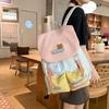Schoolbag Dopamine Contrasting Backpack for Middle and High School Students Large Capacity Casual Versatile Schoolbag Sweet Girl Going Out Backpack