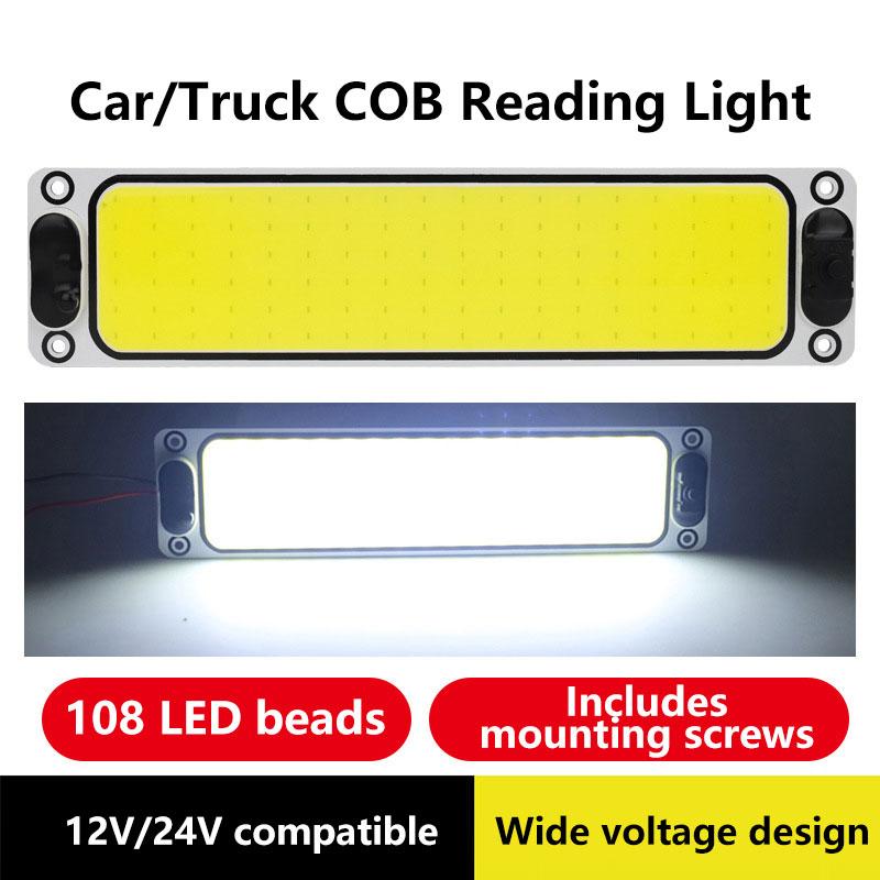 12V-24V Super Bright Waterproof LED Truck Roof Light Car COB Roof Interior Light Van LED Reading Light 87 108 54 LED Chips