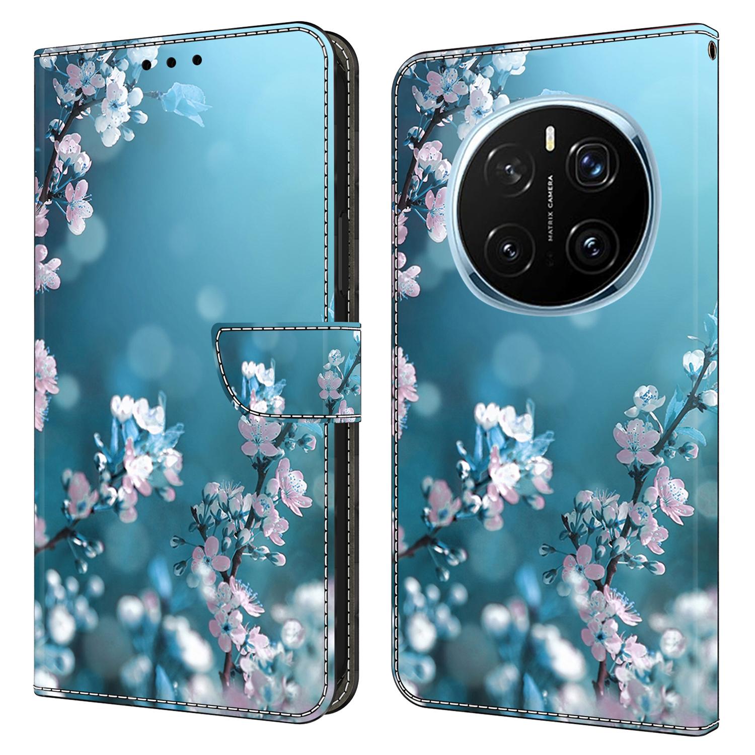 

For Honor Magic7 Pro 5G Case 3D Pattern PU Leather Wallet Phone Cover with Stand Plum Blossoms
