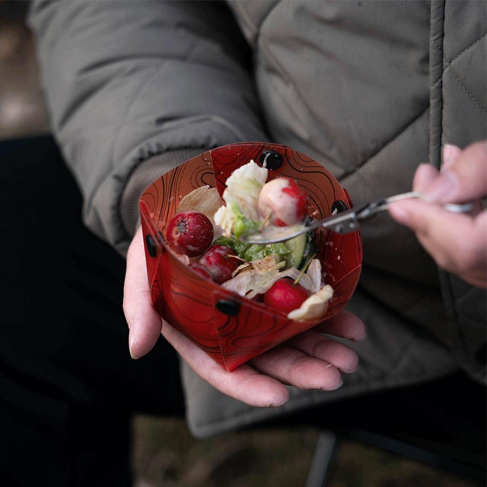 Outdoor Multi-Purpose Tableware Space Saving Ultra Light Tableware Set Reusable Plastic Bowl Plate Cup Filter for Camping Hiking