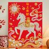 Faux Pearl Painting Kit Horse Pattern DIY 3D Beaded Art Craft with Glossy Faux