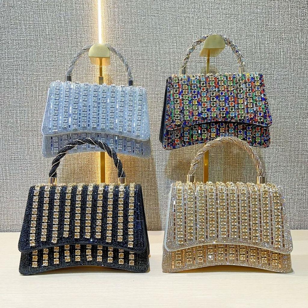 New Western Style Diamond Handbag Versatile Small Fragrant Banquet Bag High End Fashion Party Handbag