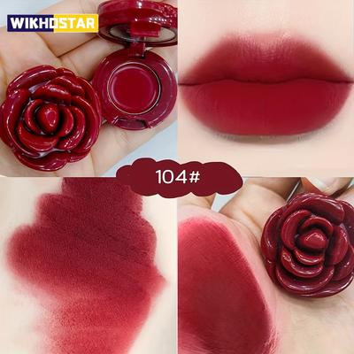 Kreativní matná rtěnka ve tvaru růže, sametová pěnová lip clay, dlouhotrvající lehký matný make-up efekt pro všechny typy pleti
