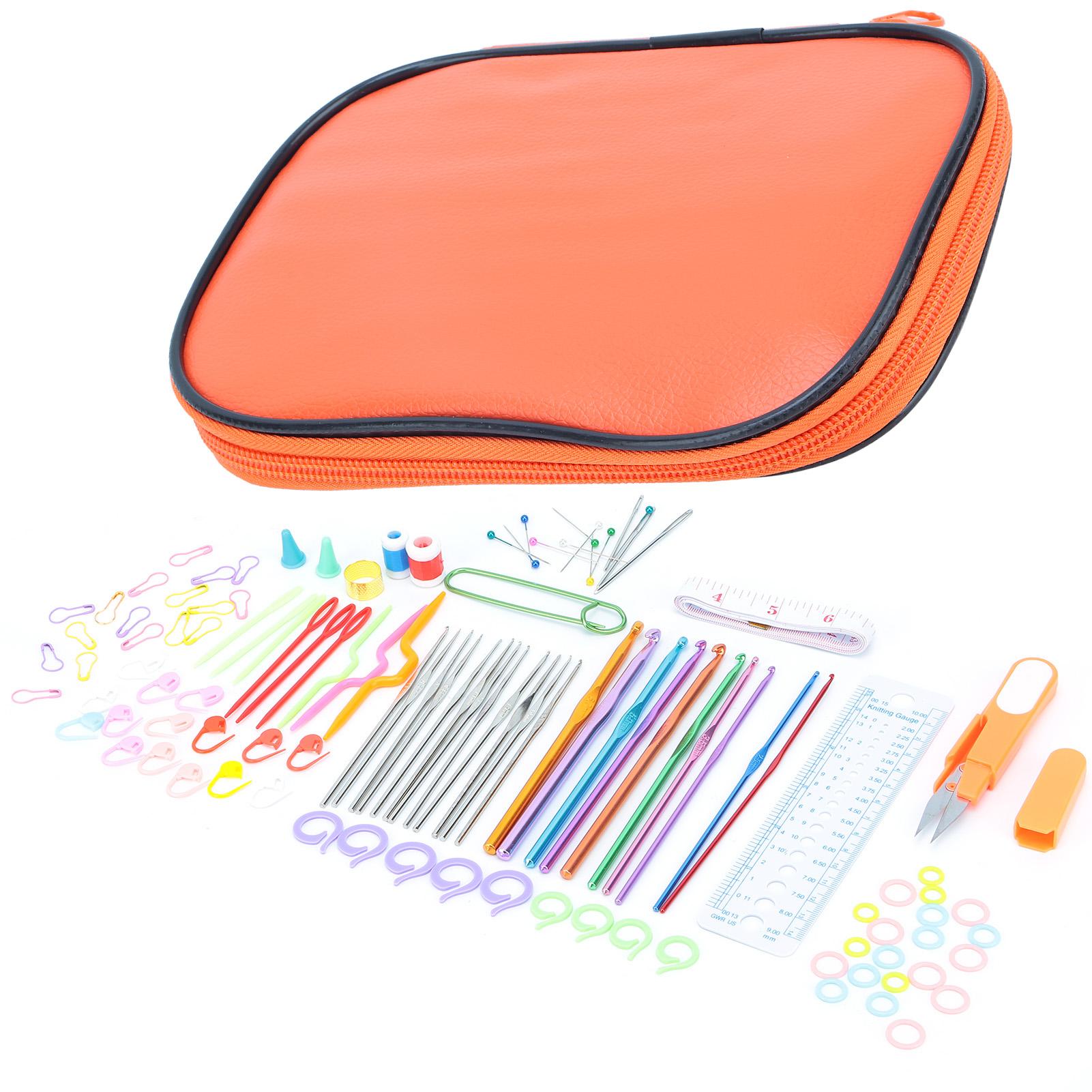 

Набор из 100 шт. крючков для вязания крючком DIY 22 крючка с мелкими аксессуарами для любителей вязания оранжевый