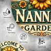 Vintage Nannas Garten Runder Aluminium Kranz Schild