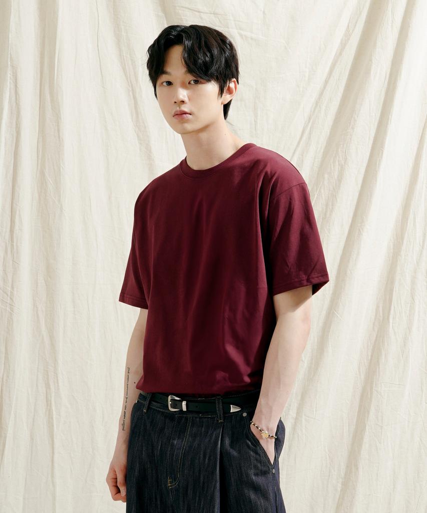 JEMUT Weekly C/P Cool Standard Short Sleeve T-Shirt Burgundy Sost2556