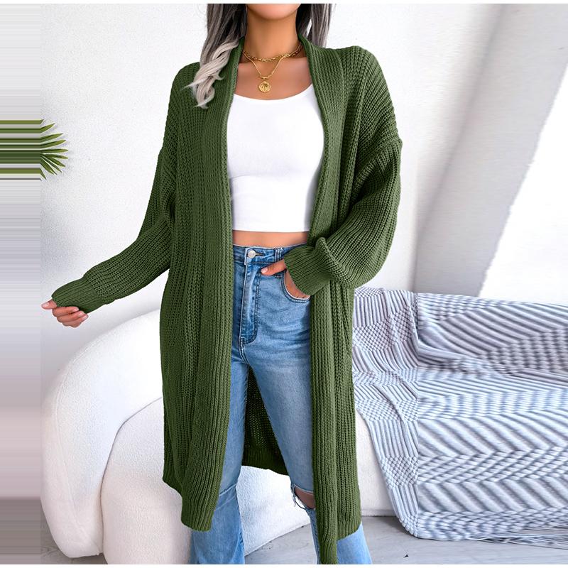 Весна Осень Женский Повседневный Универсальный Длинный Кардиган С Лацканами Женский — фото 7