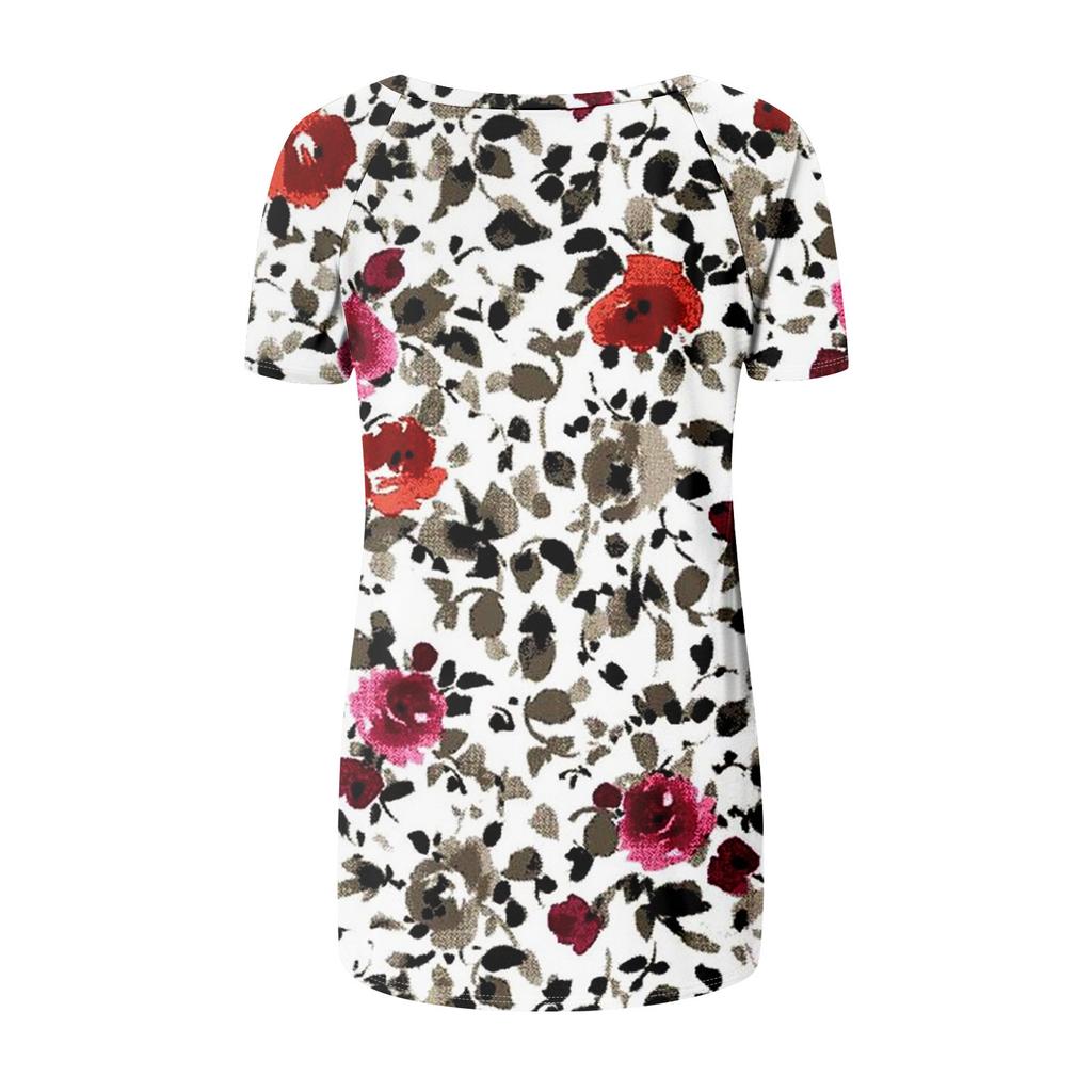 Ladies Short Sleeve Pleated Loose Tops Plus Size Casual Tops V Neck Short Sleeves Casual Summer T Shirts Ladies Tops T Shirts Shirts