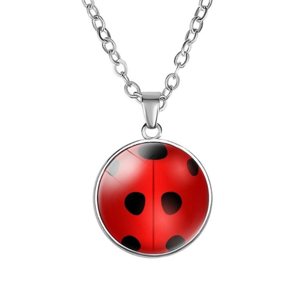 Childhood Fun 3D Ladybug Insect Necklace Colorful Glass Cat Claw Pendant Girl Heart Children's Jewelry Wholesale
