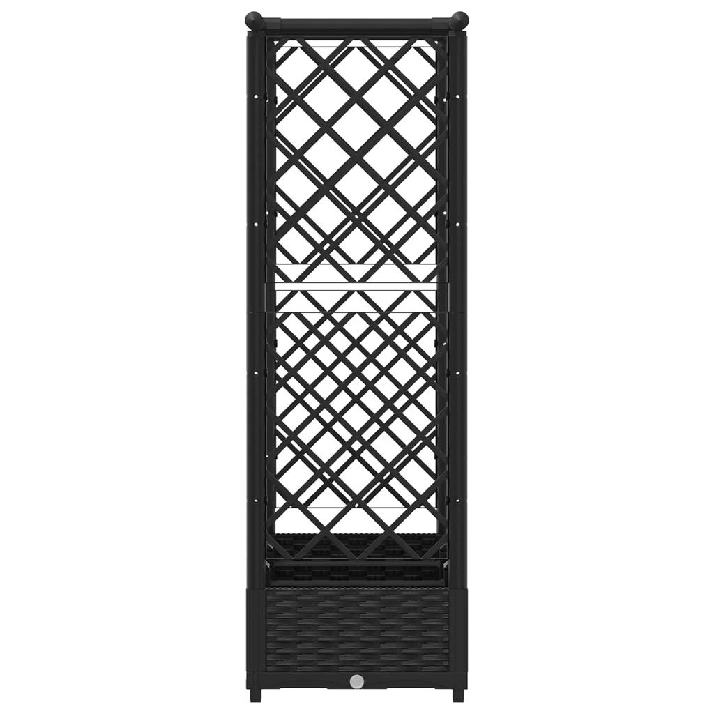 Elevated Planter with Trellis and Hanging Roof Black 164 x 40 x 123 cm PP
