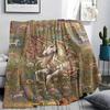 Unicorn Animal Print Flannel Blanket, High quality Comfortable for All Seasons, Home Decor, Warmth and Comfort, Perfect for Christmas Gifts139