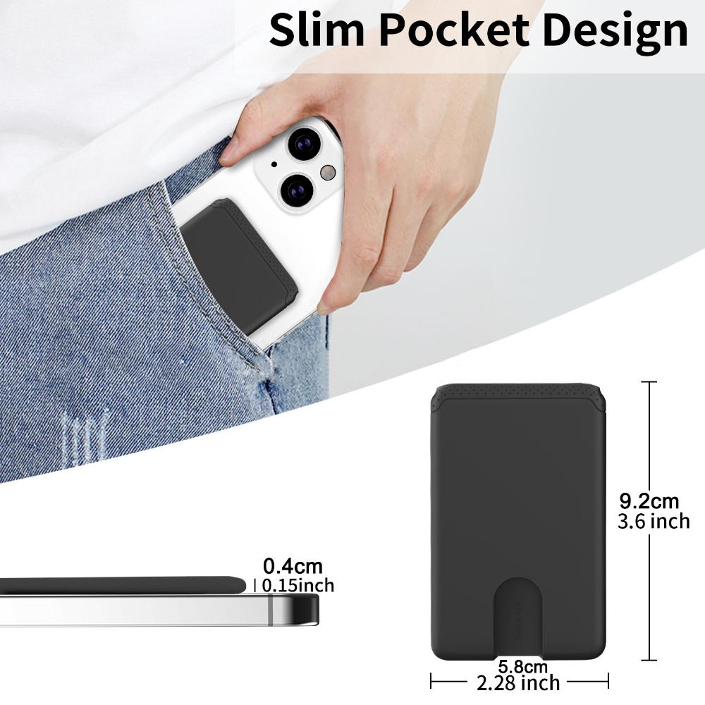 Mobile Phone Card Holder Wallet Men Women Slim Thin Credit Cardholder Case Easy Push 3M Adhesive Soft Silicone Phone Wallet