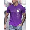 2026 New Men's AI Circuit Board Print T-shirt Gradient Crew Neck Short Sleeve Casual Tee for Streetwear Summer Breathable Tops