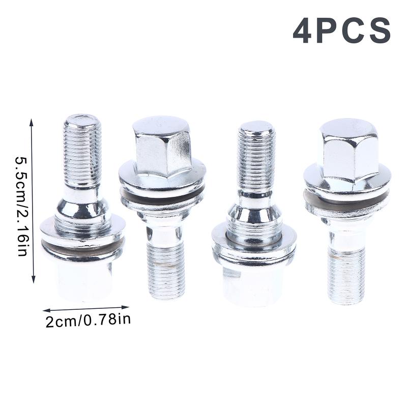 

4Pcs 17mm Hex Wheel Lug Bolts - Fit For 206 207 208 308 407 3008 Car Wheel Nuts Auto Replacement Parts Accessories