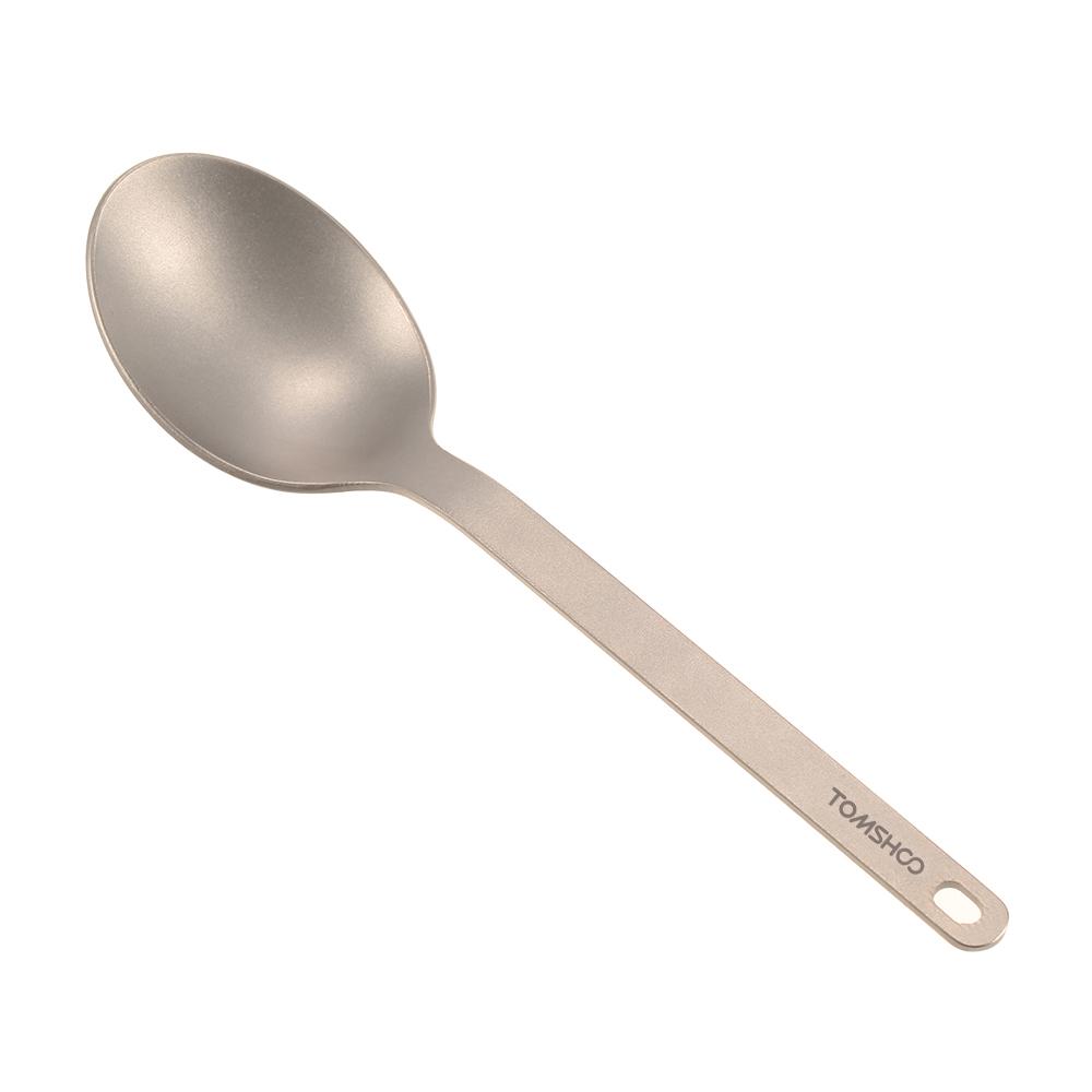 TOMSHOO Titanium Tableware Dinner Spoon Cutlery Flatware for Home Outdoor Camping Titanium Dinner Spoon