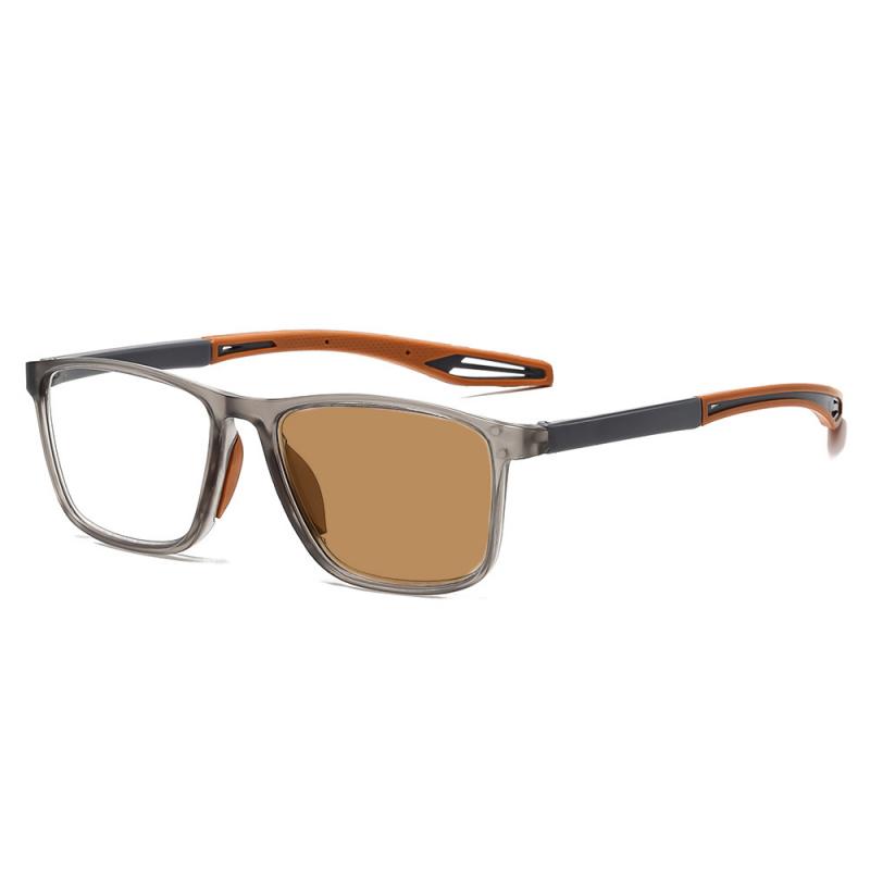 Men TR Ultralight Photochromic Reading Glasses Unisex Women HD Presbyopia Eyewear Vintage Discoloration Sunglasses 0 To +4.0