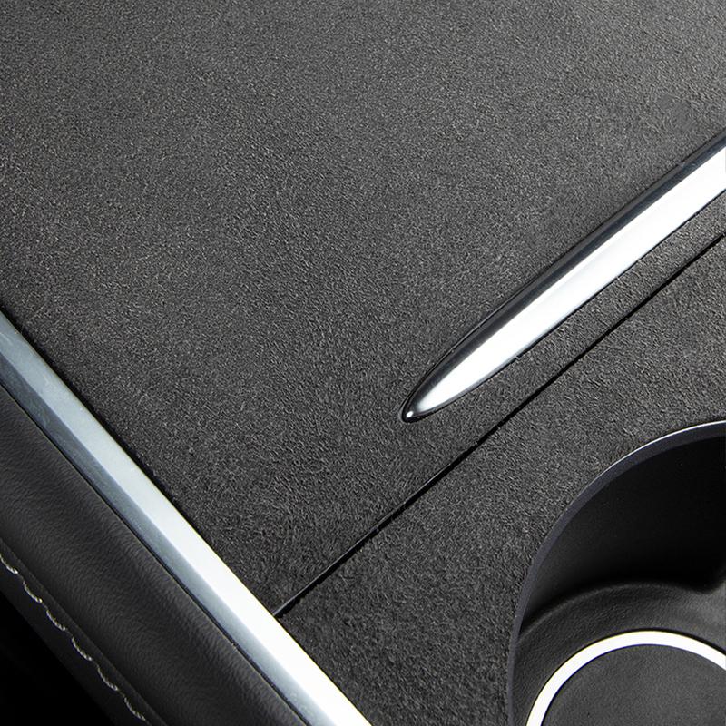 For Tesla Model 3 Model Y - Suede Center Console Cover Protector Central Control Wrap Panel Sticker Film Car Accessories