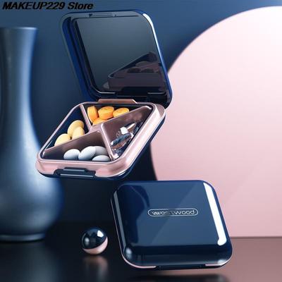 4 Grids Waterproof Medicine Pill Box For Storage Travel Pill Case Vitamins Container Organizer For Tablets Plastic Box Capsules