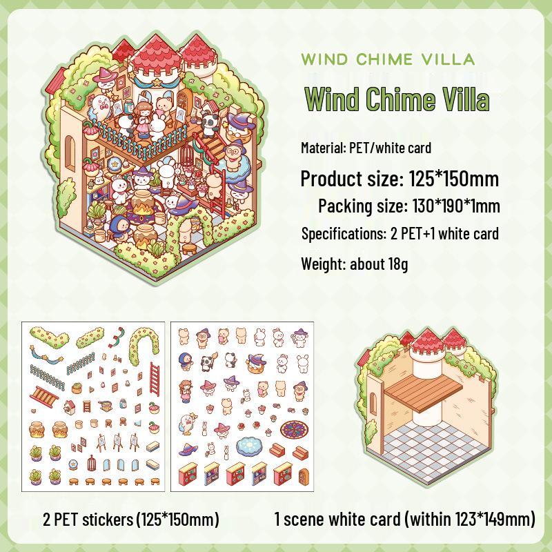 Popular Cartoon Scenery 3D DIY Stickers for Kids