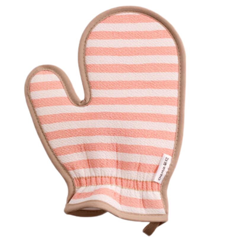 Chahua Striped Finger Sleeve Exfoliating Bath Mitten