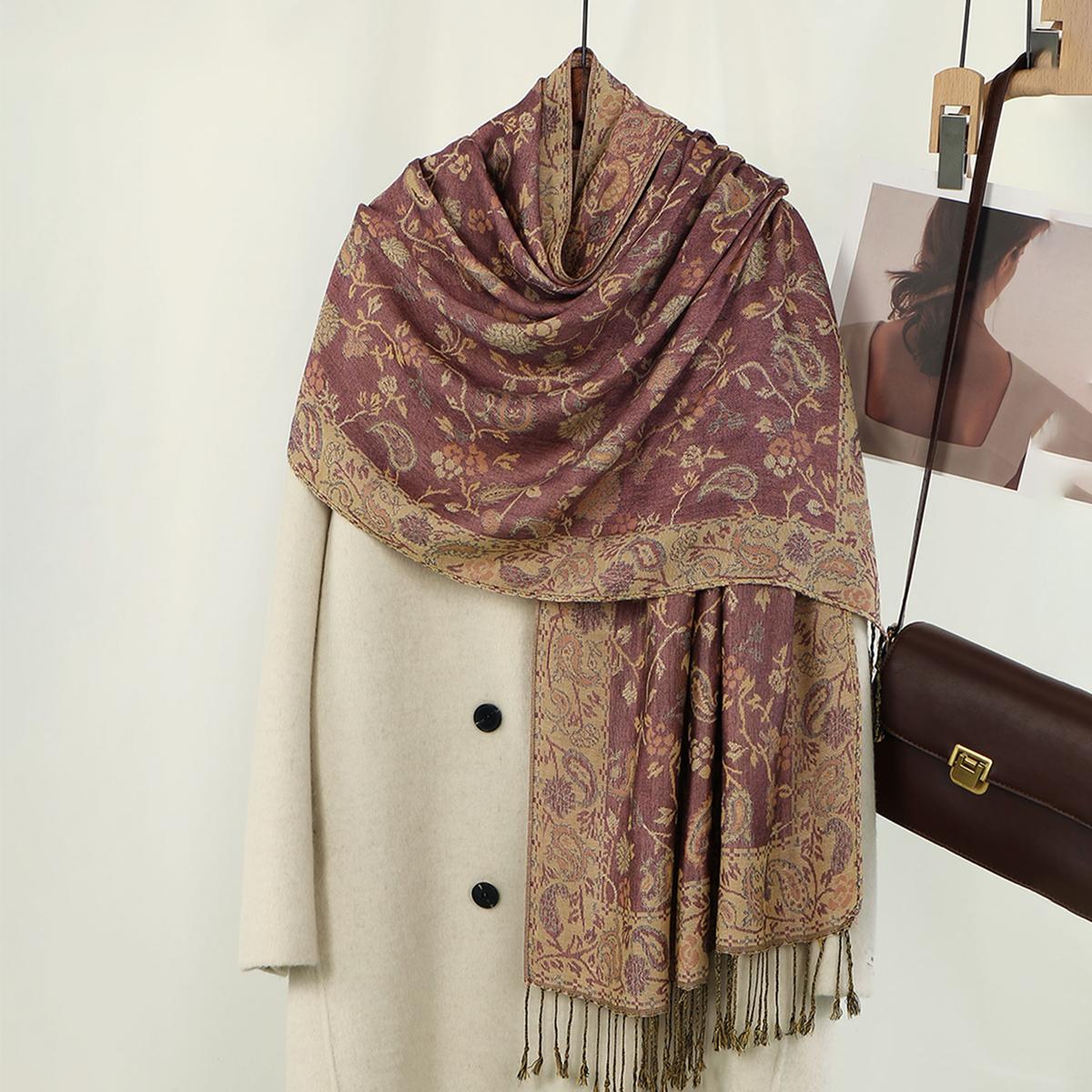 

New Cashmere Women Scarf Printed Winter Warm Shawl And Wraps Pashmina Bandana Long Jacquard Paisley Female Foulard