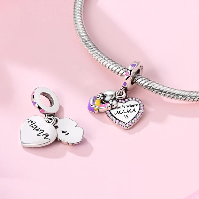 Original Charmscopper Mother'S Day Parent-Child Beads Fit Charms Platabracelets For Women Women Jewelry Making Diy