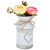Vase Unique Heartshaped and Rope Design Galvanized Iron Vase for Indoor Outdoor Home Office