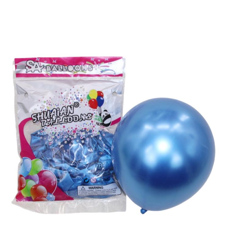 Shuai An Metallic Chrome Balloons: Gold, Silver, Blue, Green, Purple - 5", 10", 18", 36" Round Latex Party Decorations