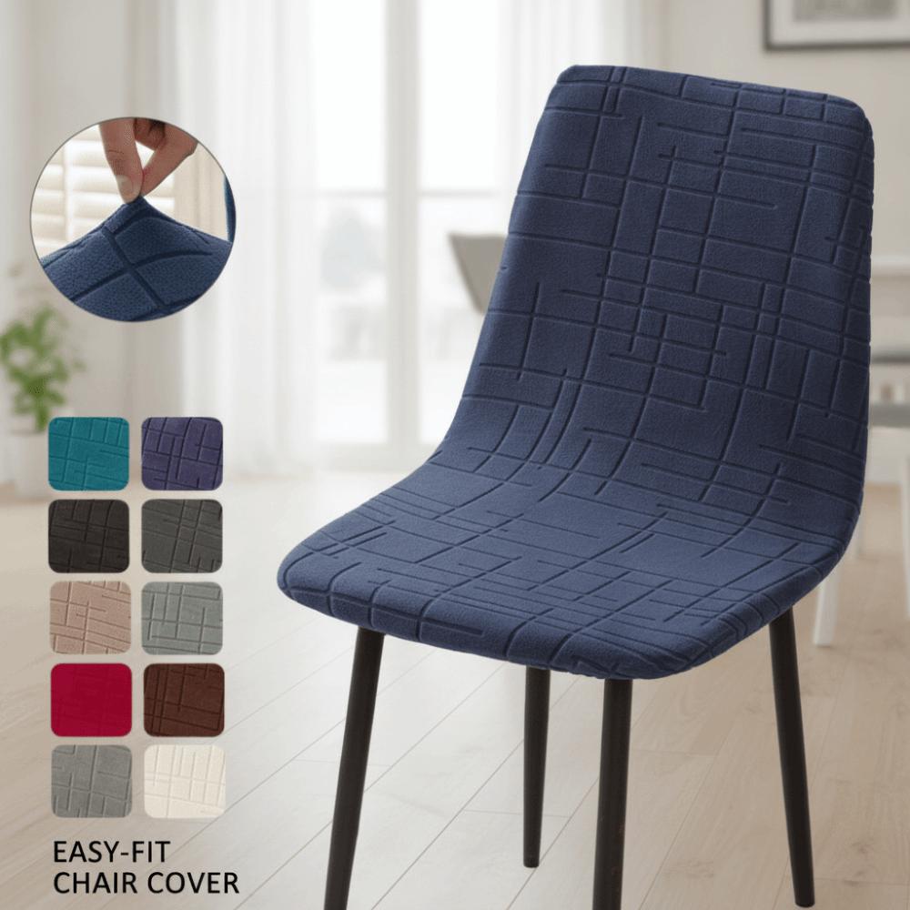 Jacquard Pattern Bar Chair Cover Geometric Texture Shell Chair Slipcover  Dining Room Use