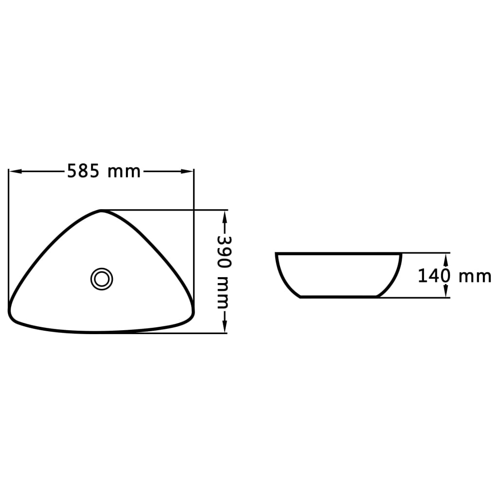 Wash Basin 58.5 X 39 X 14 Cm Ceramic White
