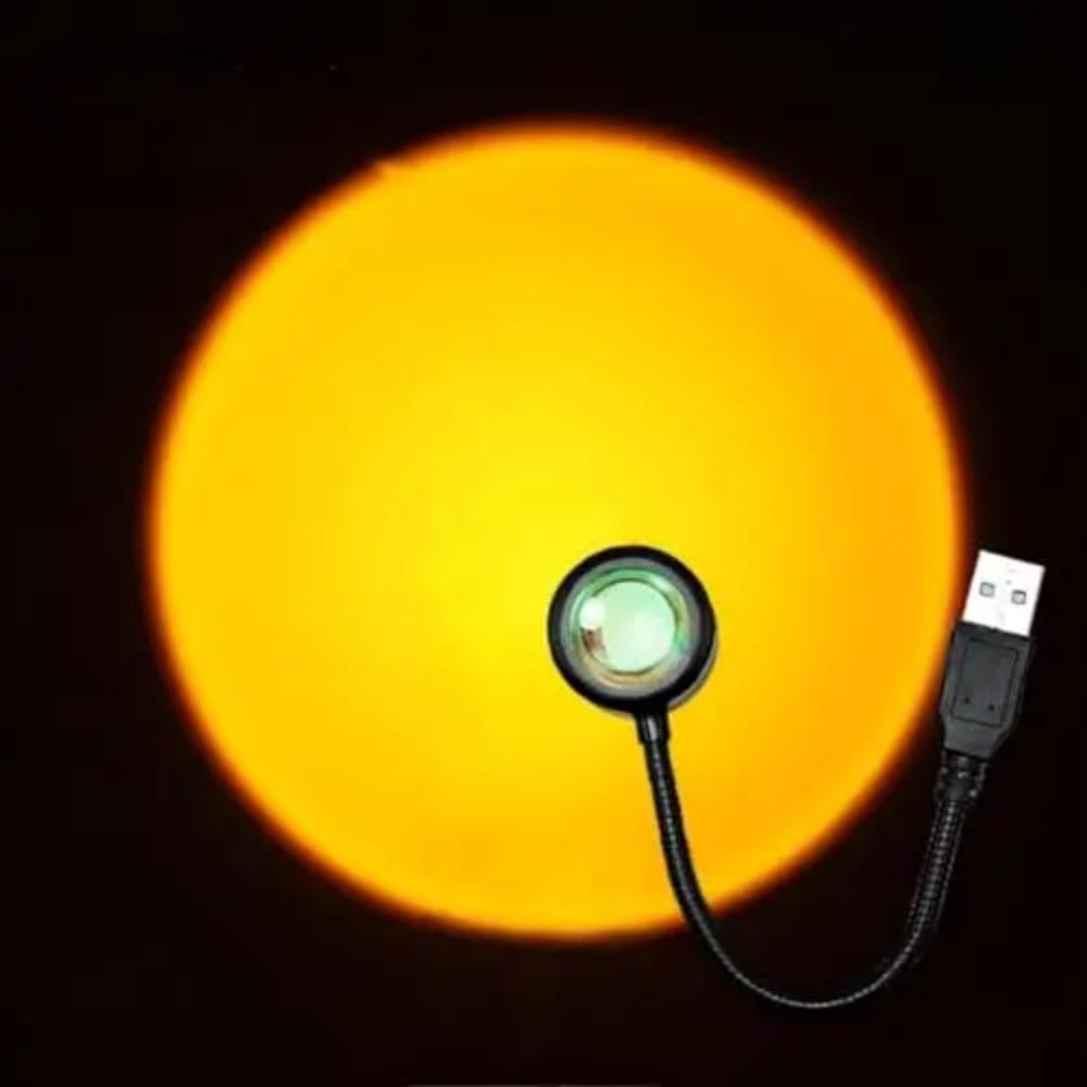 USB Sunset Ambient Projection Lamp Night Light for Bedroom Living Room Home Decor Relaxing Wall Background Lighting Atmosphere