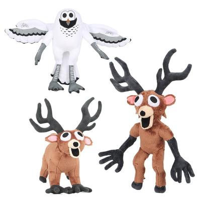 99 Dní k Přežití Plyšový Jelen a Sova Hororová Hra Cosplay Dětský Dárek Panenky, Suvenýry, Nadýchané, Měkké, Roztomilé, Rekvizita, Halloween, Vánoce, (B) [Použitý]