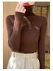 Women's High-Neck Slim-Fit Knit Sweater - 2024 Autumn/Winter Korean Style