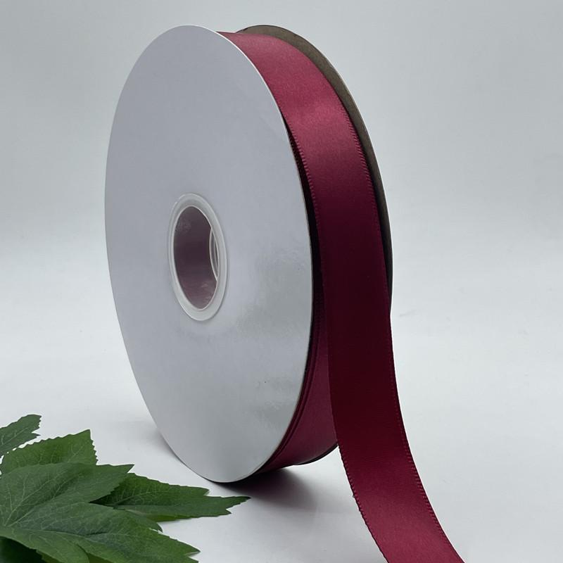 0.6-5cm Wine Red Polyester Ribbon for Gift Box Packaging, Floral Decoration, and Baking.