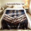Art Deco Theme Custom Blanket Personalized Name & Text Customized Soft Warm Throw Blanket Home Decor
