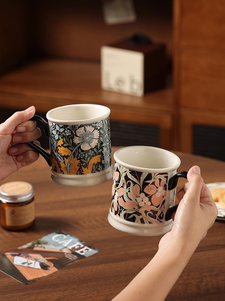 Vintage Painted Mug Ceramic Coffee Milk Cup Exquisite And Beautiful Porcelain Cup Office Drinking Cup Women's Breakfast Cup