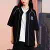 MLB Ss22 Letter Logo Embroidered Single-Breasted Short Sleeve Baseball Jersey Unisex jersey Black 3ABSR0124-50BKS