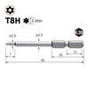 VESSEL Torx T8H X V ZP Bit, Tamper-Proof, 65mm, 10-Piece Set,