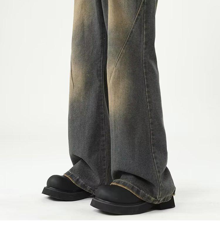 Men's American Retro Wide-Leg Cleanfit Jeans - Autumn/Winter Flared Style