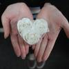 4x Soap Flower Heart Boxes Set of 3 White