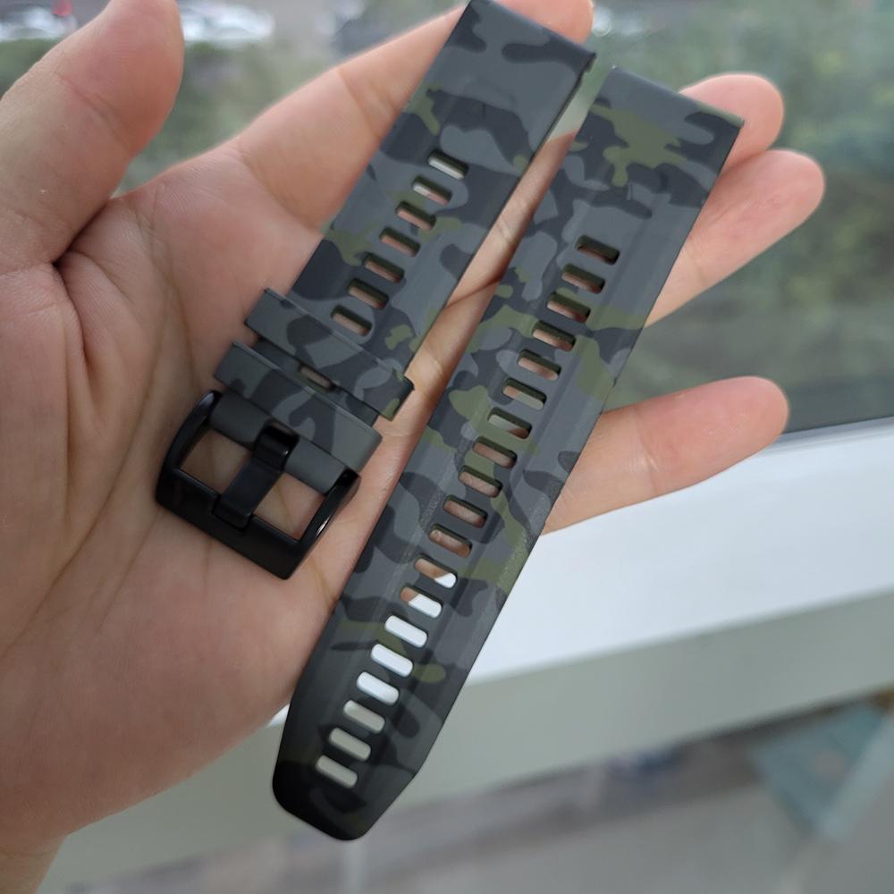 QuickFit 22mm 26mm Sport Camouflage Silikonarmband für Garmin Fenix 8 E 7X 7 Pro 6X 5X Plus/Epix 2 47mm 51mm Armband Uhrband