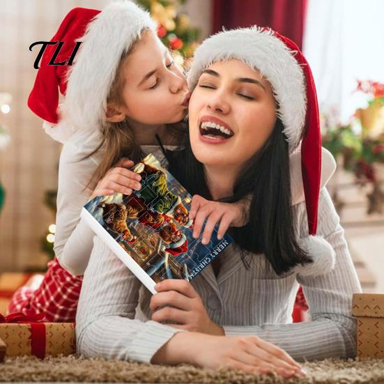 Scatola Regalo Conto alla Rovescia per le Feste 2026 per Bambini Adulti Calendari dell'Avvento Pollo 2025, 24 Giorni Ornamento Animale Piatto 2D Divertimento di Natale Bomboniere per Feste Calza