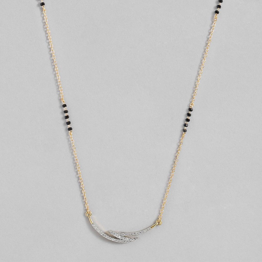 Abdesigns Diamant-Mangalsutra, vergoldetes indisches Mangalsutra, Mangalsutra der Bollywood-Schauspielerin, synthetisches, im Labor gezüchtetes Diamant-Mangalsutra