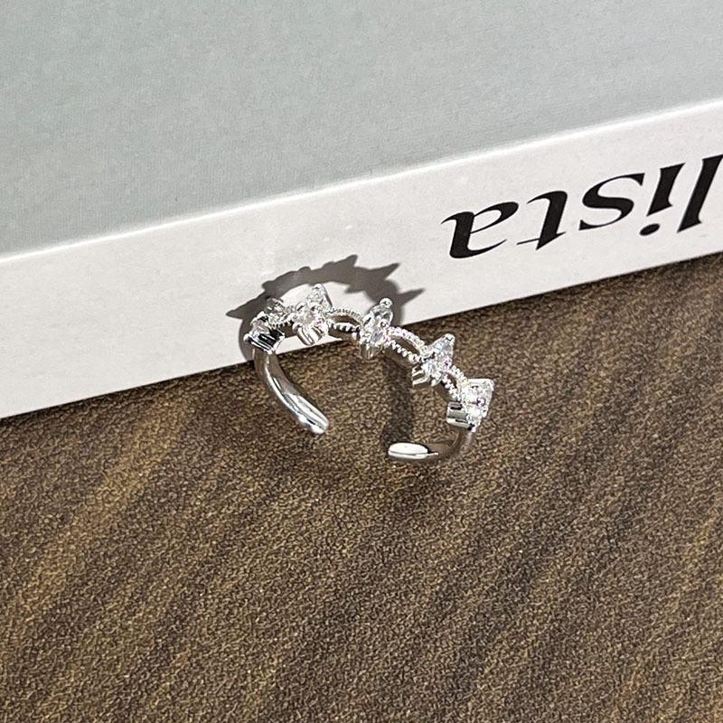 French gentle wind exquisite simple ring female stack wearing lace fashionable hollow temperament cold wind versatile index finger ring