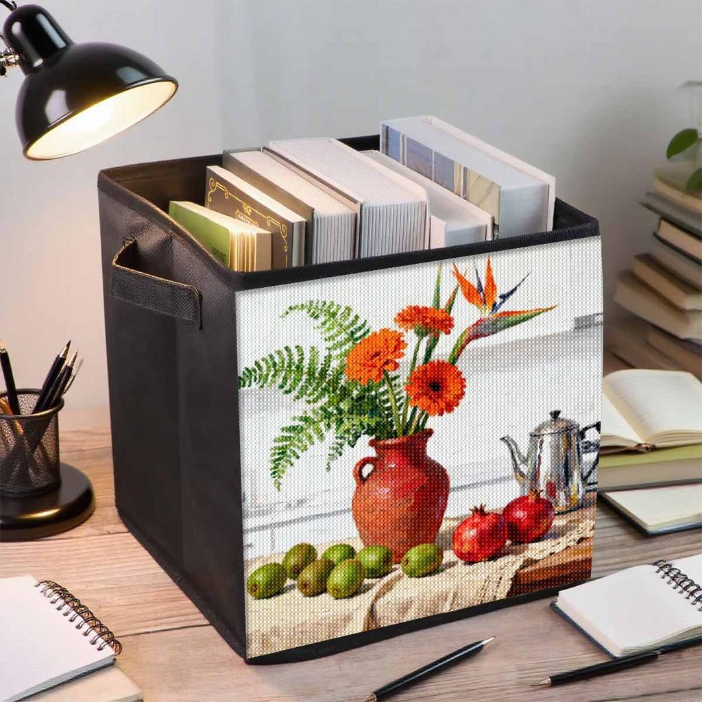 5D Diamond Painting Storage Basket Vases and Fruits Full Round Drill Mosaic Diamond Embroidery Belief In Heart Cross Stitch Kits Home Decor Home Decor